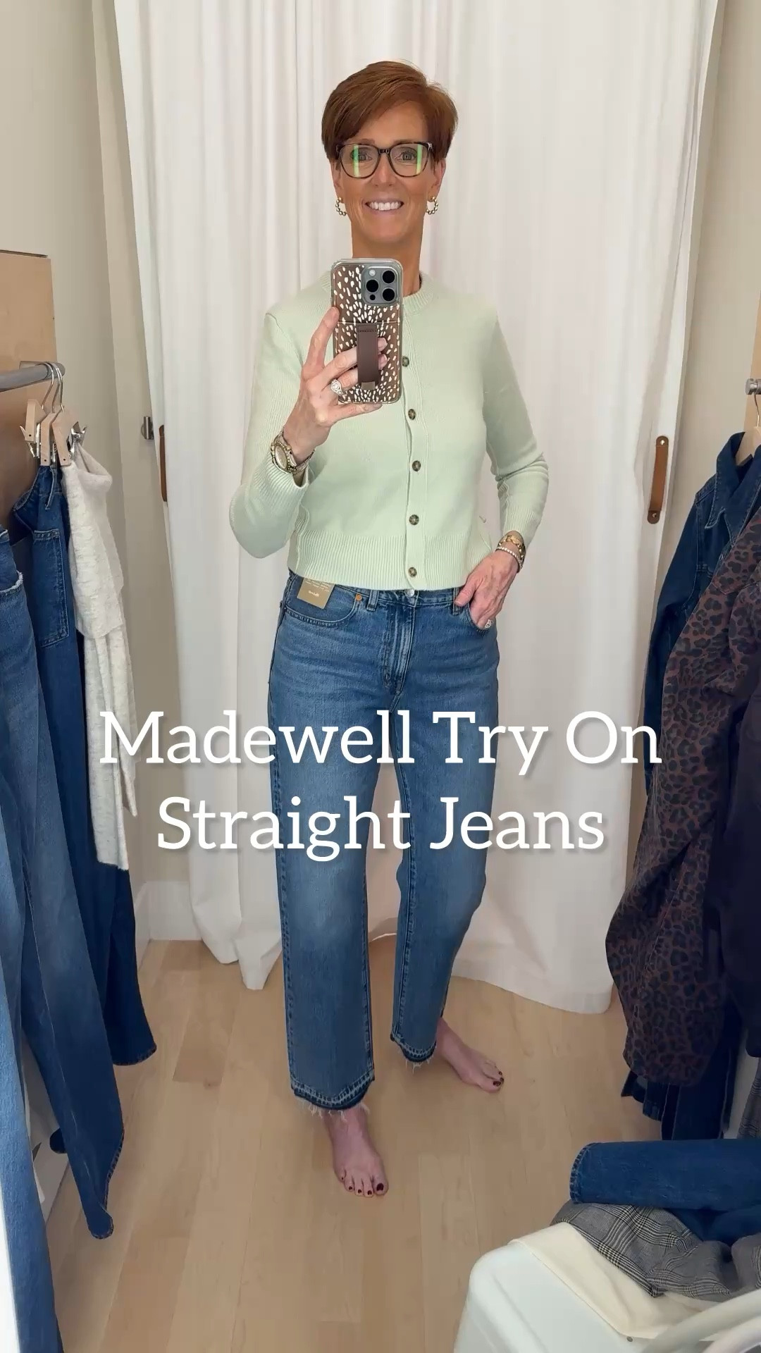 Madewell in store try on
Paired the same cashmere cardigan with straight jeans. I really like the cut of these straight jeans and the dropped hem at the bottom. Perfect length in a regular not a tall. 
Wearing my smaller size small in the cardigan and wearing my smaller size 29 in the jeans.

#LTKxMadewell #LTKOver40 #LTKStyleTip