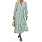 BTFBM Women's Casual Party Summer Fall Dresses 2023 Long Sleeve Wrap V Neck Swiss Dot Swing A-Lin... | Amazon (US)