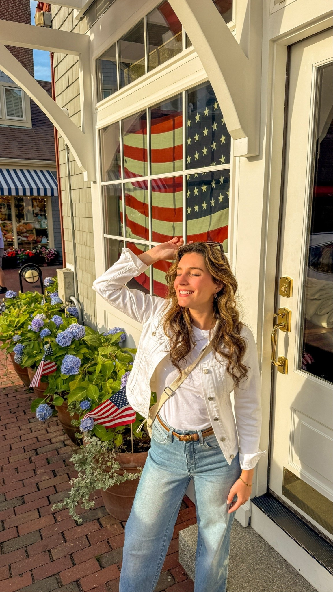A staple New England outfit combo - blue jeans and a white tee 🌊🤍

Summer staples / cute summer outfit / blue jeans / denim jacket / white denim jacket / coastal granddaughter / white tshirt / crossbody bag / classic style / effortless outfit / summer outfit inspiration

#LTKootd #LTKgrwm #LTKSeasonal
