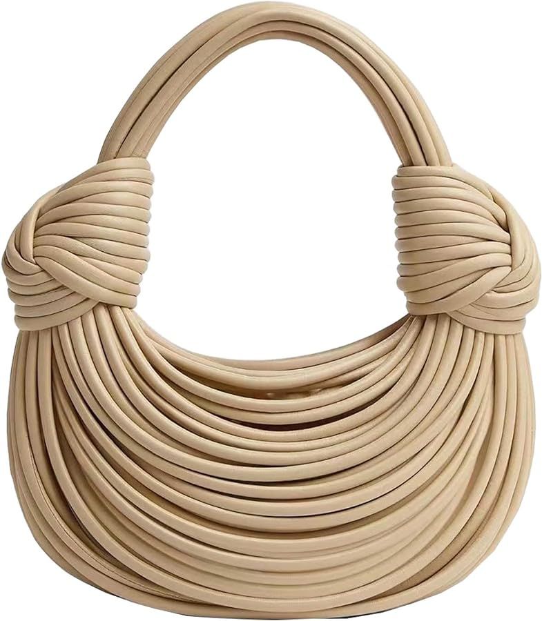 Knotted Woven Tote Bag Handbag For Women Hand Woven Bread Underarm Hobo Bag Top Handle Noodles Sh... | Amazon (US)