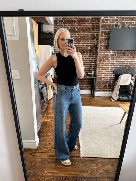 Today’s outfit! Wearing a medium in the bodysuit, 27 in the jeans and took my normal size in the sneakers. 

#LTKfindsunder100 #LTKshoecrush #LTKstyletip