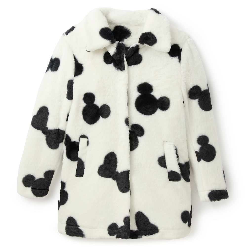 Mickey and Minnie Mouse Dalmatian Print Faux Fur Coat for Women | Disney Store