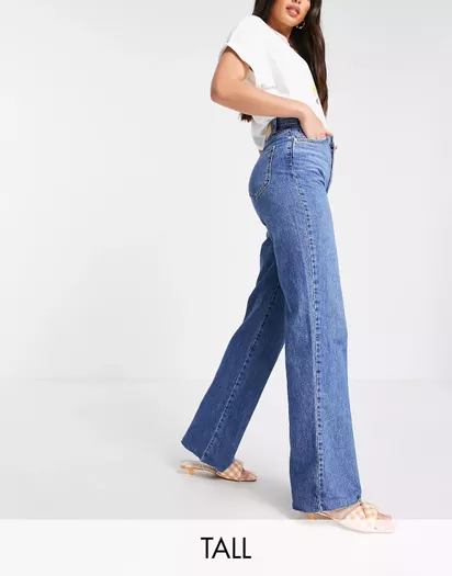 ASOS DESIGN Tall pull on pants with contrast panel in black