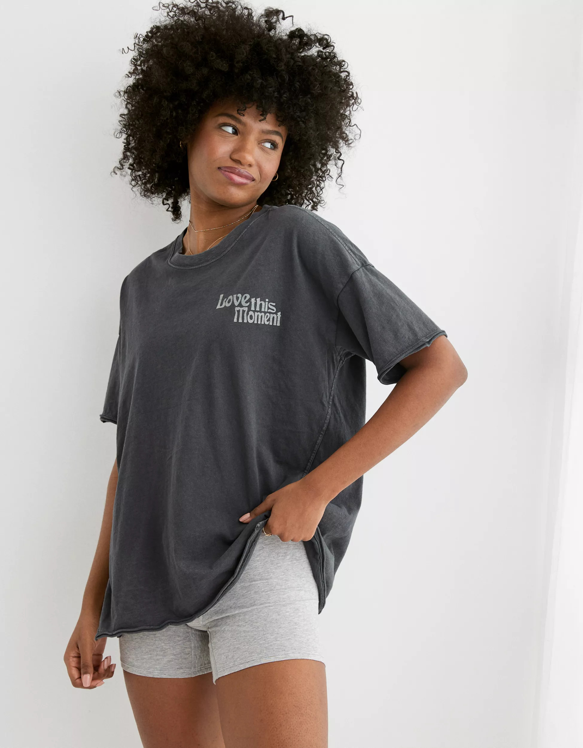 Aerie Graphic Oversized Boyfriend T-Shirt | Aerie