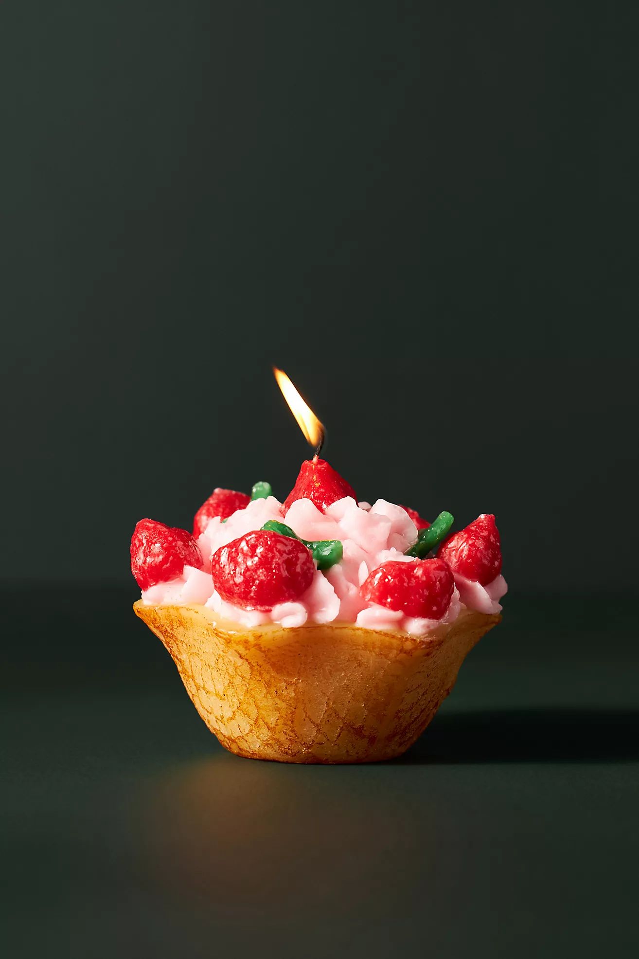 Strawberry Waffle Cake Dessert-Shaped Wax Candle | Anthropologie (US)