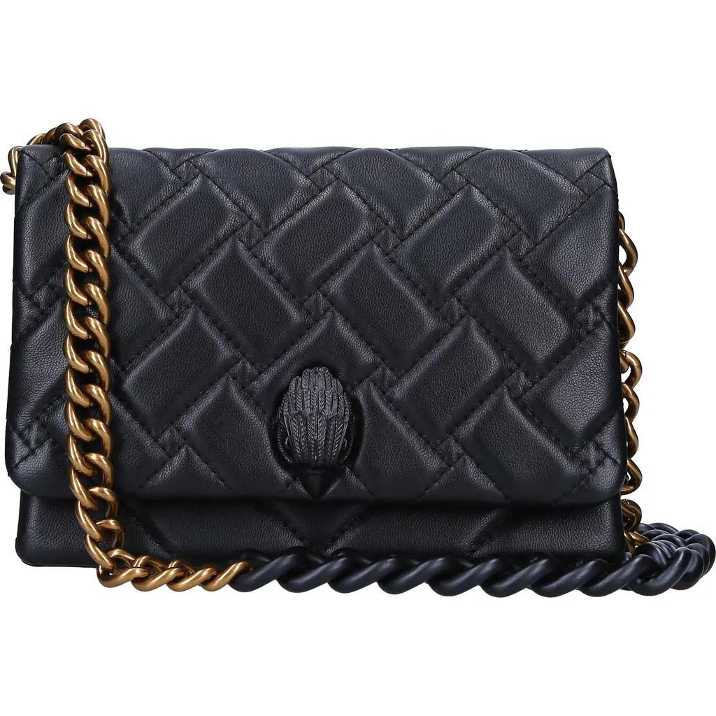 Kurt Geiger London Mini Kensington Quilted Leather Crossbody Bag in Charcoal at Nordstrom Rack | Nordstrom Rack