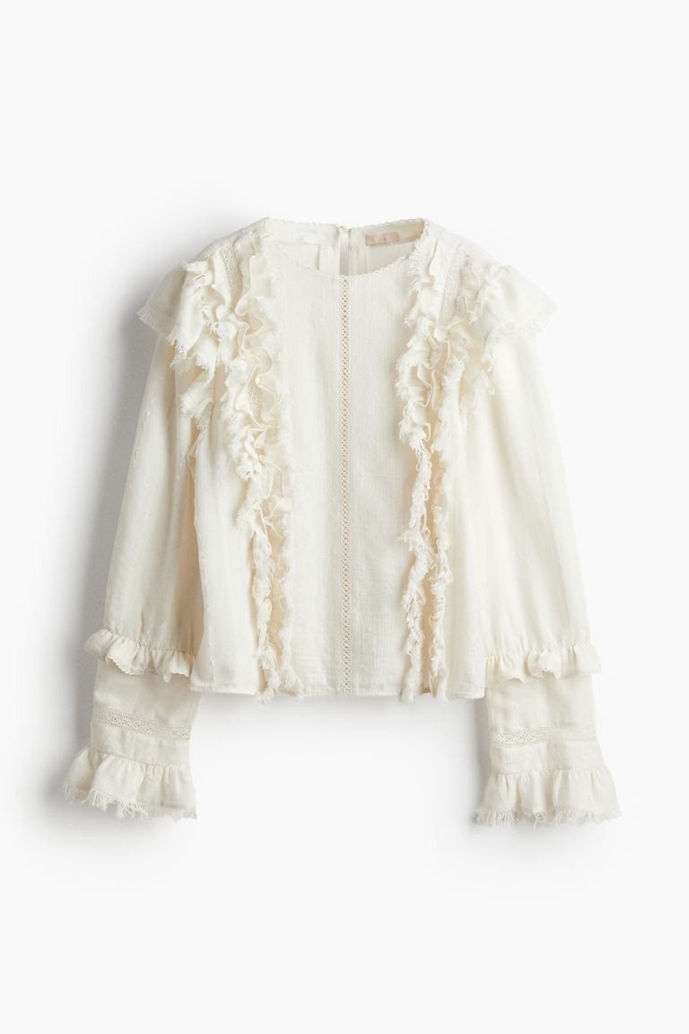 Frill-trimmed blouse | H&M (UK, MY, IN, SG, PH, TW, HK)