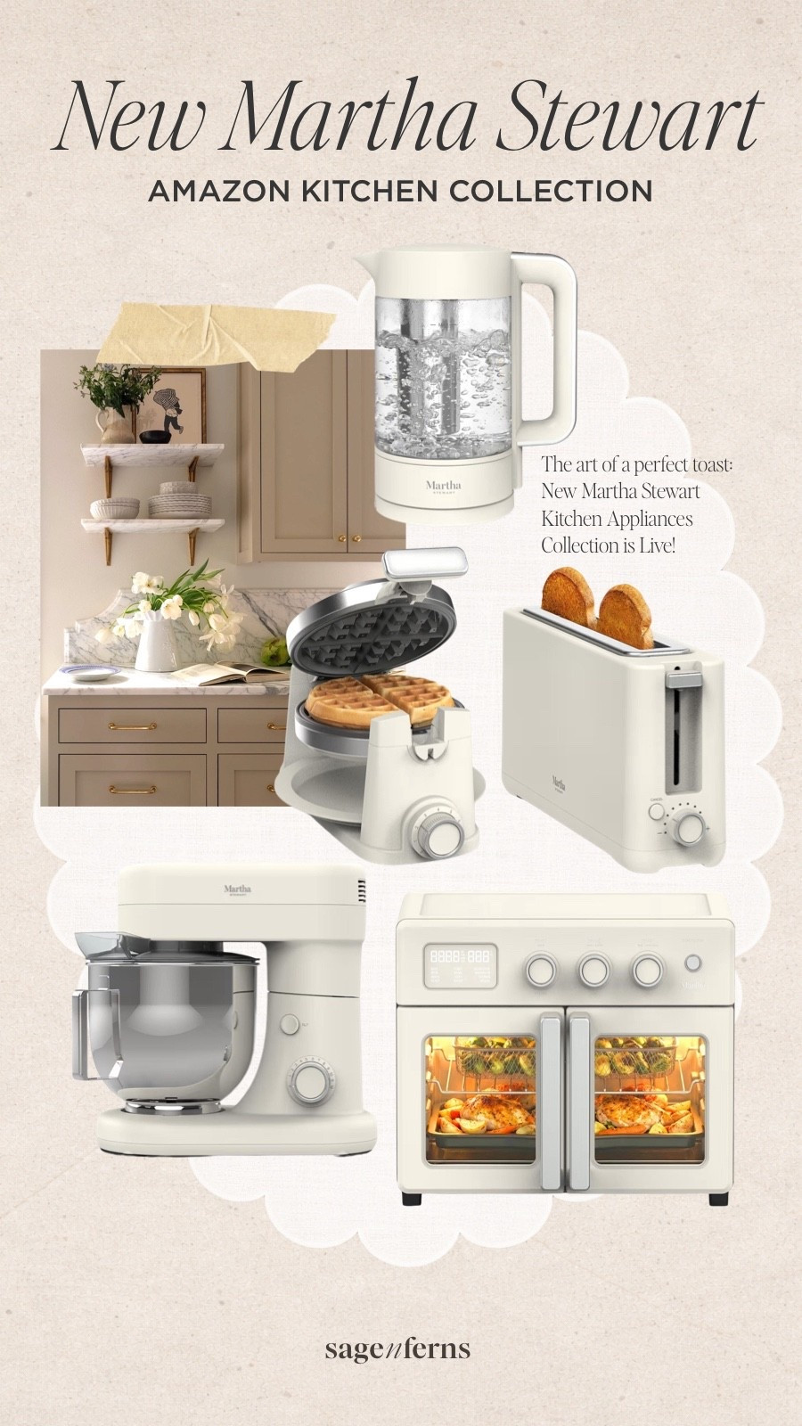 New Martha Stewart Amazon kitchen collection 🤍 timeless neutral appliances that make your countertop look elevated and chic. Loving these kitchen essentials including the stand mixer, toaster, waffle maker, electric kettle, and air fryer oven. Perfect for a luxury kitchen refresh on a budget. #AmazonHome #KitchenAppliances #MarthaStewart #AmazonFinds #KitchenDecor #NeutralKitchen #CountertopAppliances #LTKHome #AmazonKitchen #HomeFinds

#LTKmomlife #LTKHome #LTKMothersDay