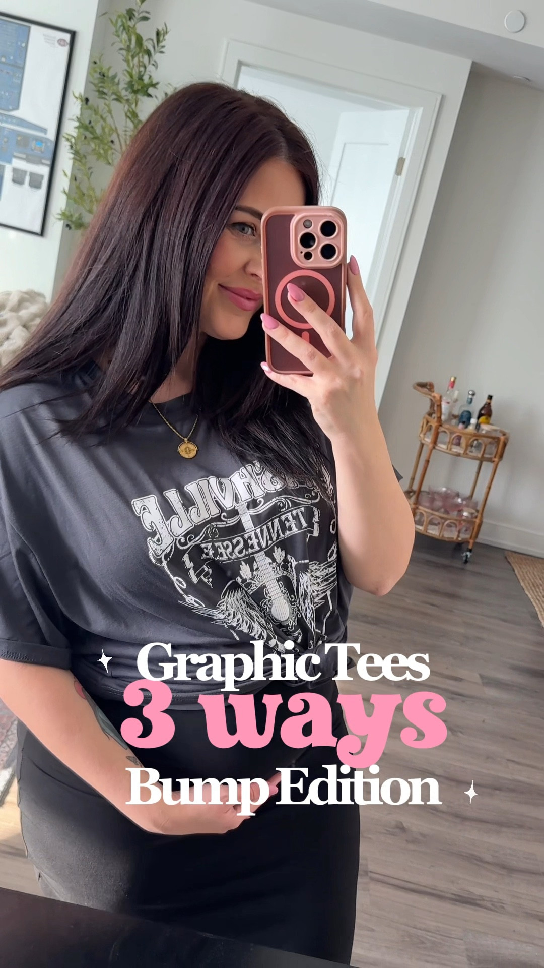 3 ways Im wearing graphic tees this pregnancy! All items are non maternity, I sized up to be bump friendly 🩷 

@Aerie @American Eagle Outfitters Ardene 

Lace top, Dolly Parton, daydream trouser, pink pants, pregnancy style 

#LTKmidsize #LTKdresses #LTKmaternity