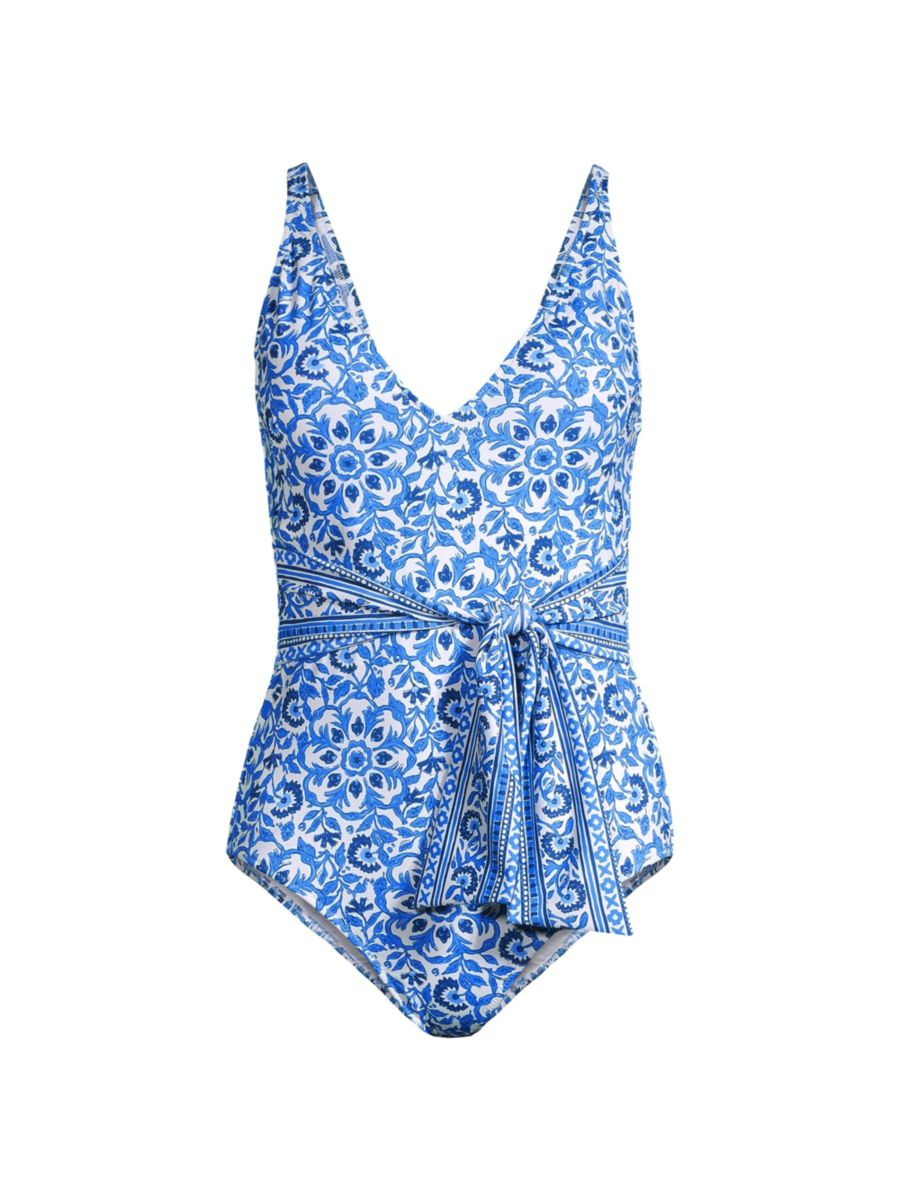 Floral Belted One-Piece Swimsuit | Saks Fifth Avenue