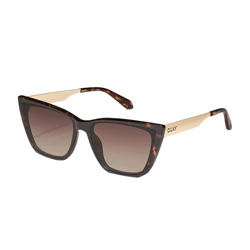 Quay Cat Eye Sunglasses, Neutral Tort, Large | Amazon (US)