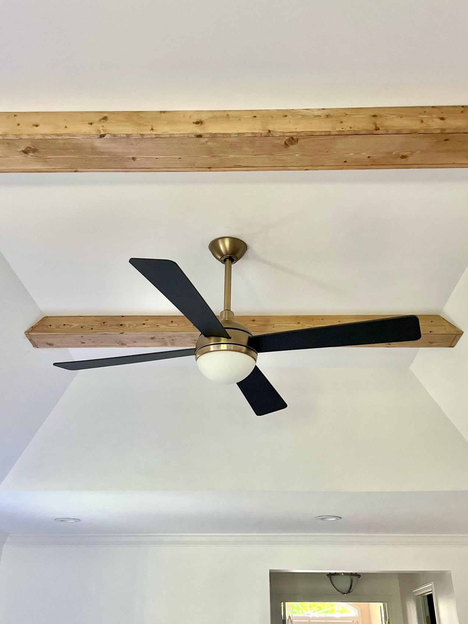 This dome fan with light from Lamps Plus has a remote, a dimmer, and three fan speeds! I'm absolutely on team fan, and this one is modern and stylish! 

Bedroom, living room, ceiling fan, brass lighting, overhead lighting, dimmable, remote controlled, faux beams, DIY fan, neutral decor, home


#LTKhome