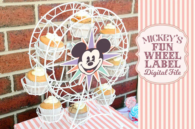 Printable Mickey's Fun Wheel Label, Mickey Birthday, Disneyland Party Decoration, Digital File - ... | Etsy (US)