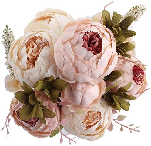 Duovlo Fake Flowers Vintage Artificial Peony Silk Flowers Wedding Home Decoration,Pack of 1 (Ligh... | Amazon (US)