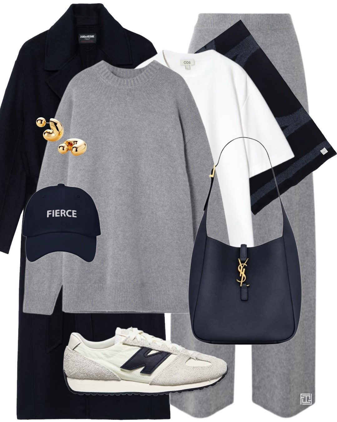 Grey knitted co-ord lounge set navy coat new balance 401 navy YSL bag weekend look Christmas walk 

#LTKwinter #LTKeurope #LTKuk