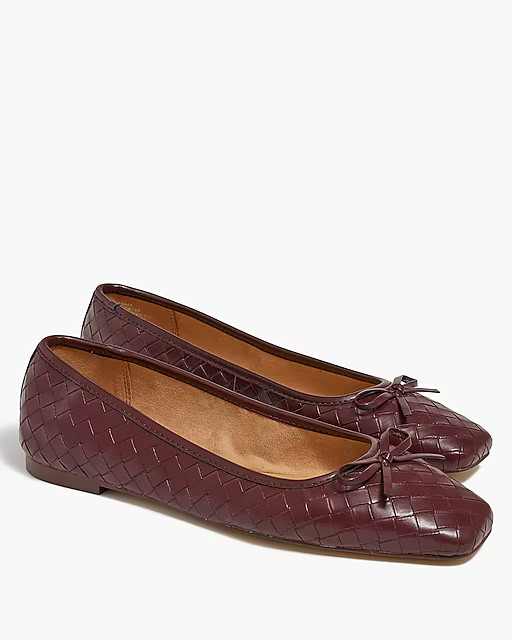 Woven square-toe ballet flats | J.Crew Factory