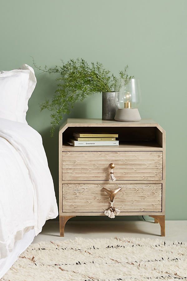 Zagora Tasseled Nightstand By Anthropologie in Grey | Anthropologie (US)