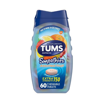 TUMS Extra Strength Smoothies Assorted Fruit Antacid Chewable Tablets - 60ct | Target