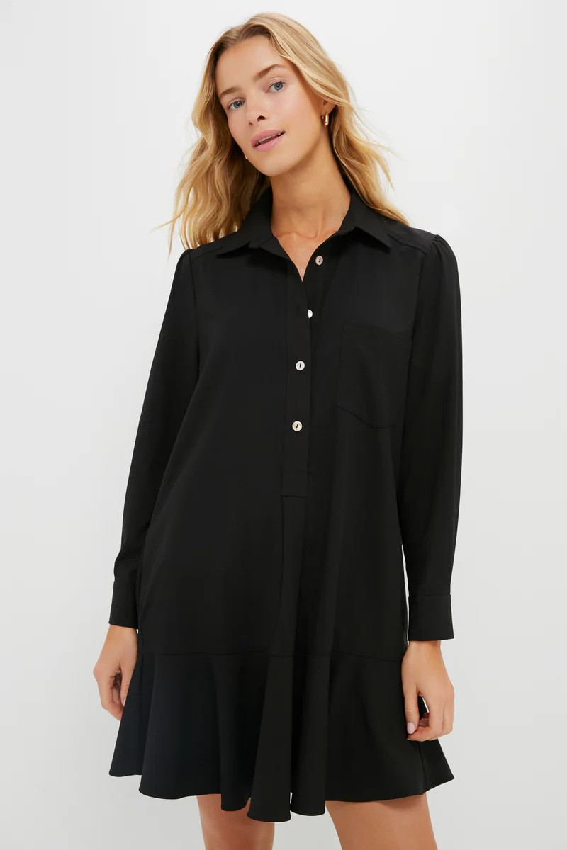 Black Crepe Callahan Shirt Dress | Tuckernuck (US)