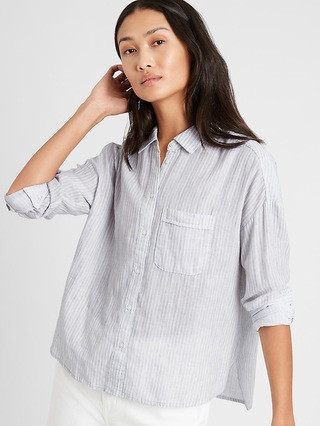 Stripe High-Low Shirt | Banana Republic (US)