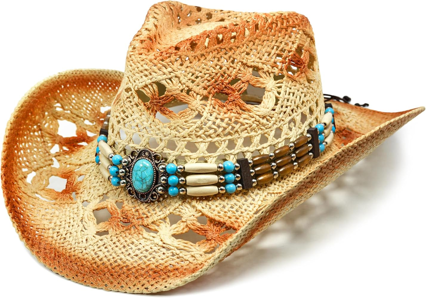 Cowgirl Hats for Women Straw Cowboy Hat Western Beach Sun Hat with Shapeable Brim for Coastal Cow... | Amazon (US)