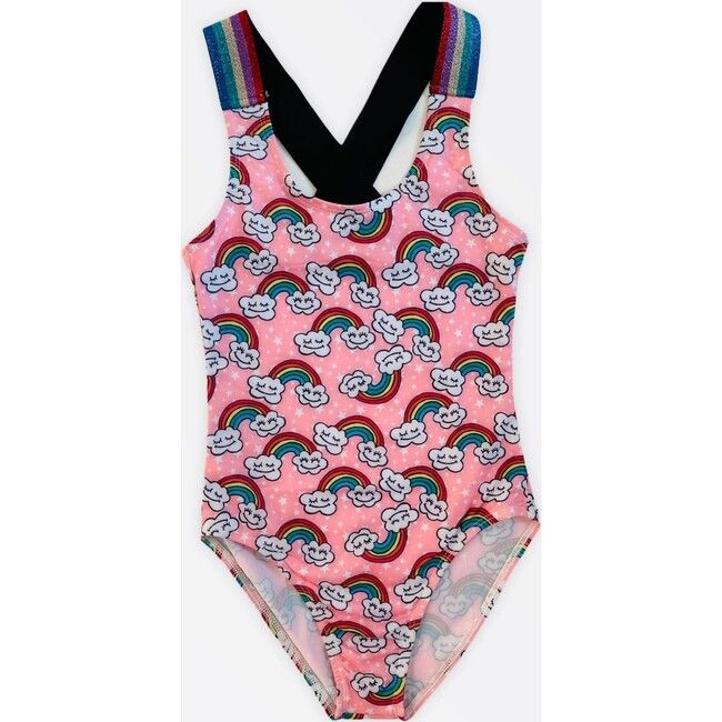 Lola + The Boys | Double Rainbow Toddler Swimsuit, Multi (Multicolor, Size 8Y) | Maisonette | Maisonette