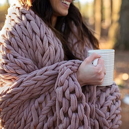 Berkshire Blanket Chunky Double Knit Luxury Soft Cozy Throw Blanket, Pearl Grey, 50" x 60" | Amazon (US)