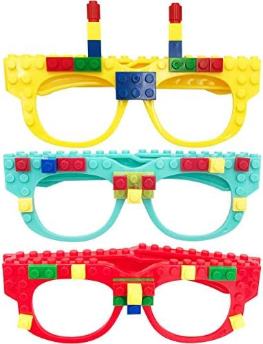 Hxezoc 12 Pcs DIY Building Bricks Glasses Building Blocks Games for Kids Creative Building Block ... | Amazon (US)