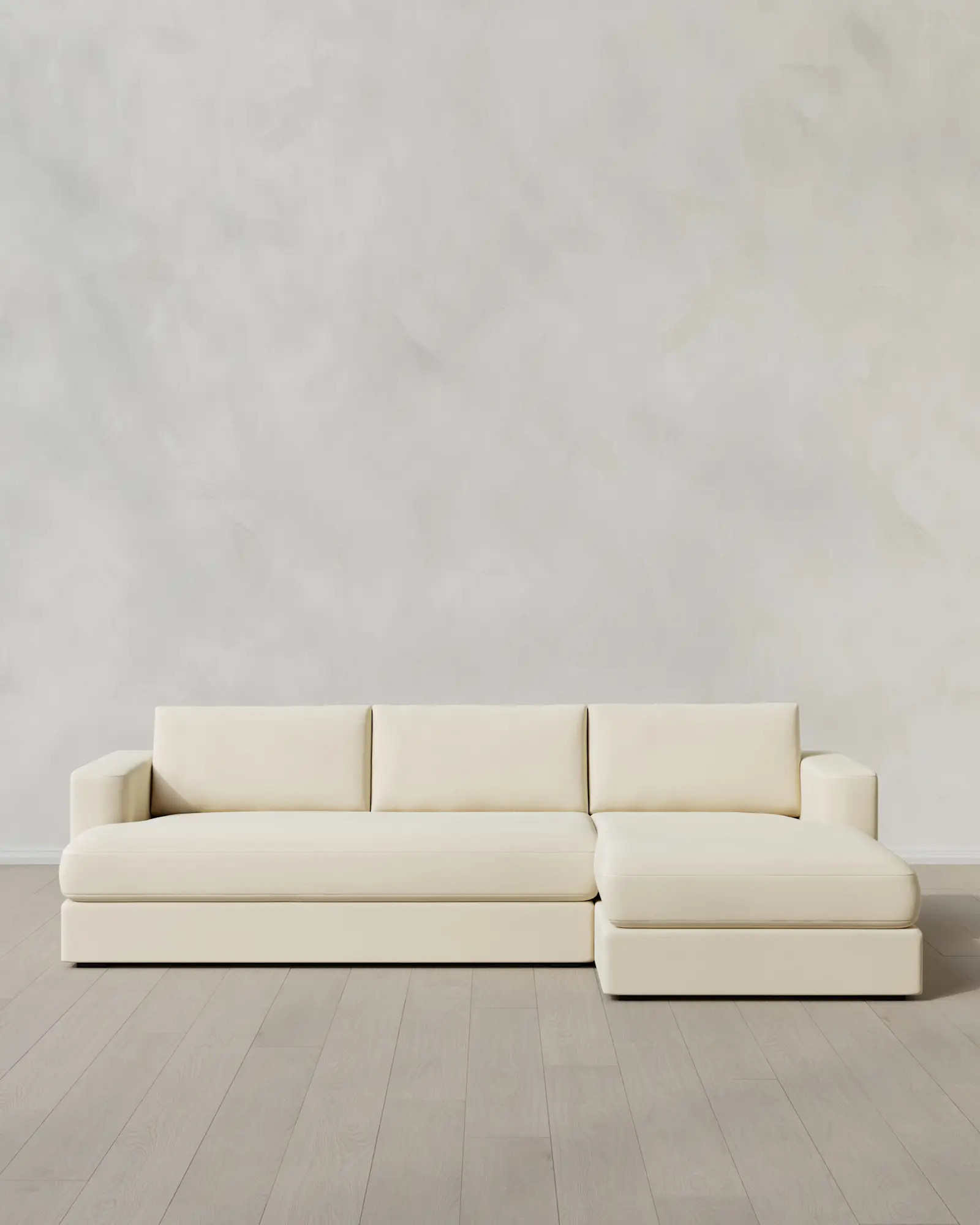 Sierra Curved Arm Chaise Sectional in Performance Velvet | Quince