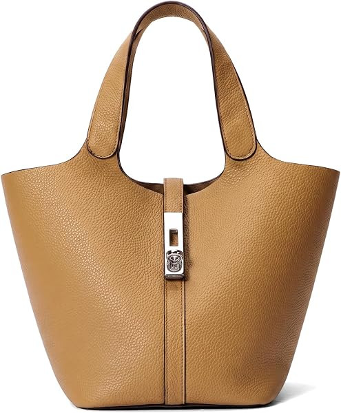 Tote Bag for Women Vegan Leather Bucket Purse for Women Top Handle Handbag Shoulder Bag with Detachable Small Purse | Amazon (US)