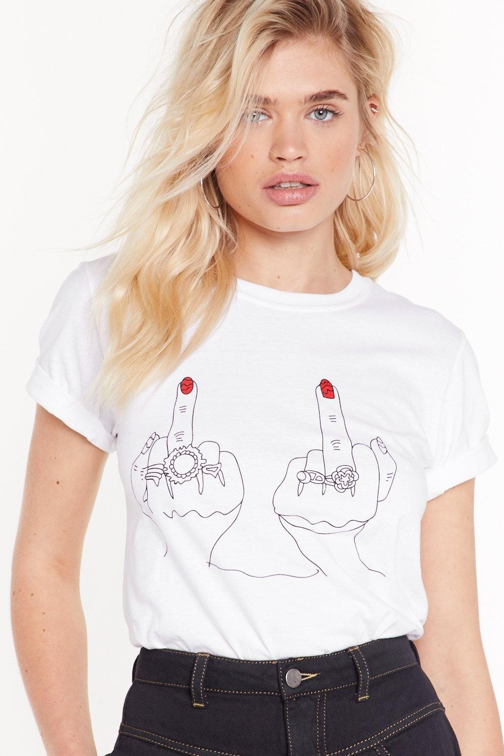 Flip 'Em Off Relaxed Graphic Tee | NastyGal (US & CA)