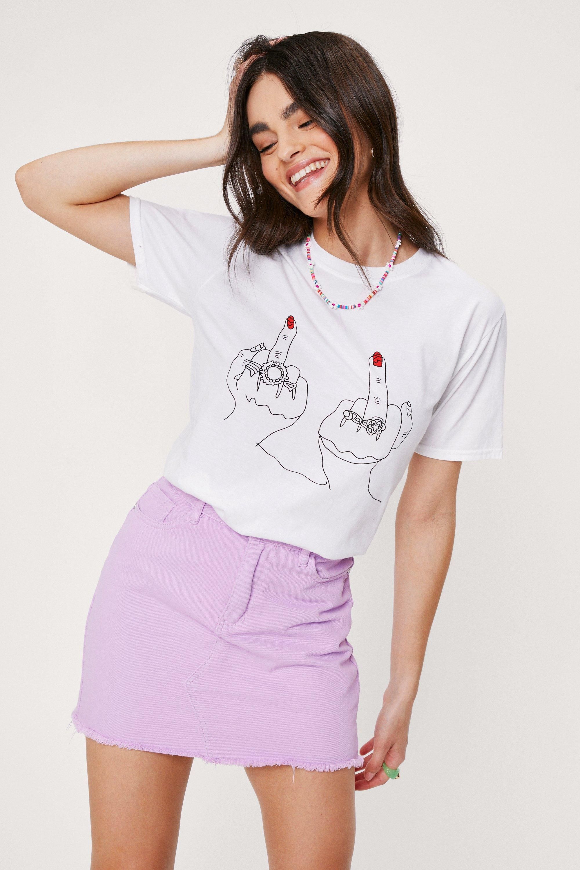 Flip 'Em Off Relaxed Graphic Tee | NastyGal (US & CA)