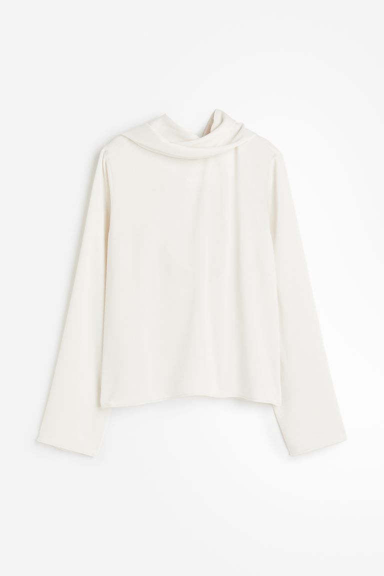 Deep-back blouse - White - Ladies | H&M GB | H&M (UK, MY, IN, SG, PH, TW, HK)