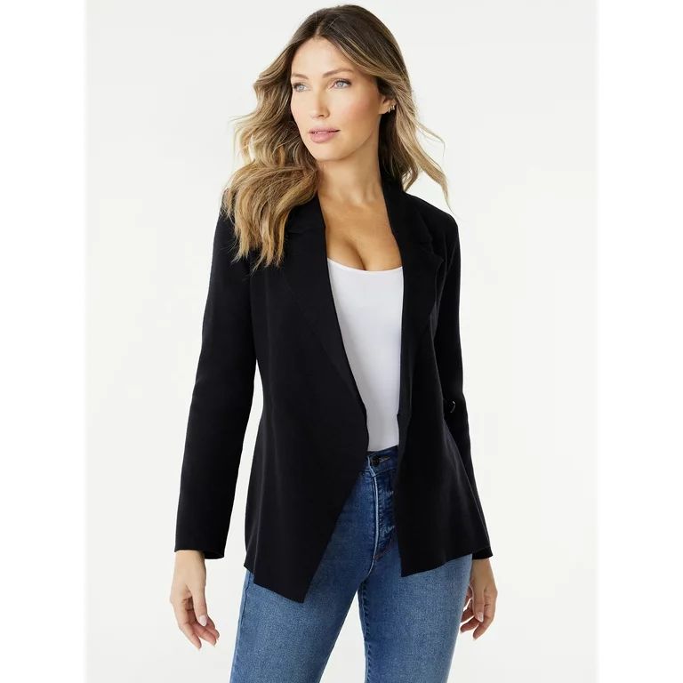 Sofia Jeans Women's Asymmetrical Sweater Blazer, Sizes XS-3XL | Walmart (US)