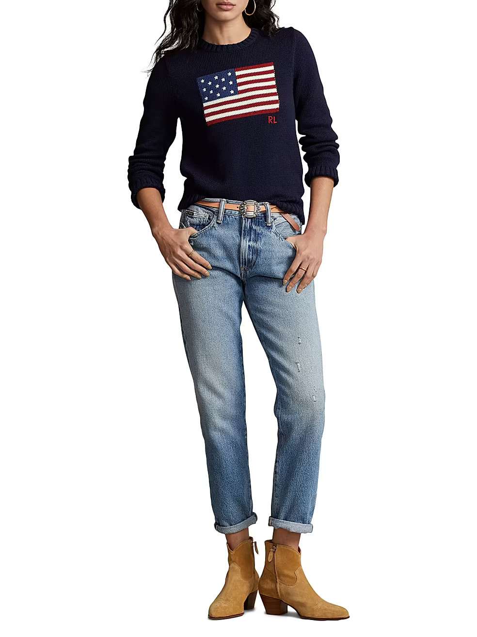 Flag Cotton Crewneck Sweater | Saks Fifth Avenue