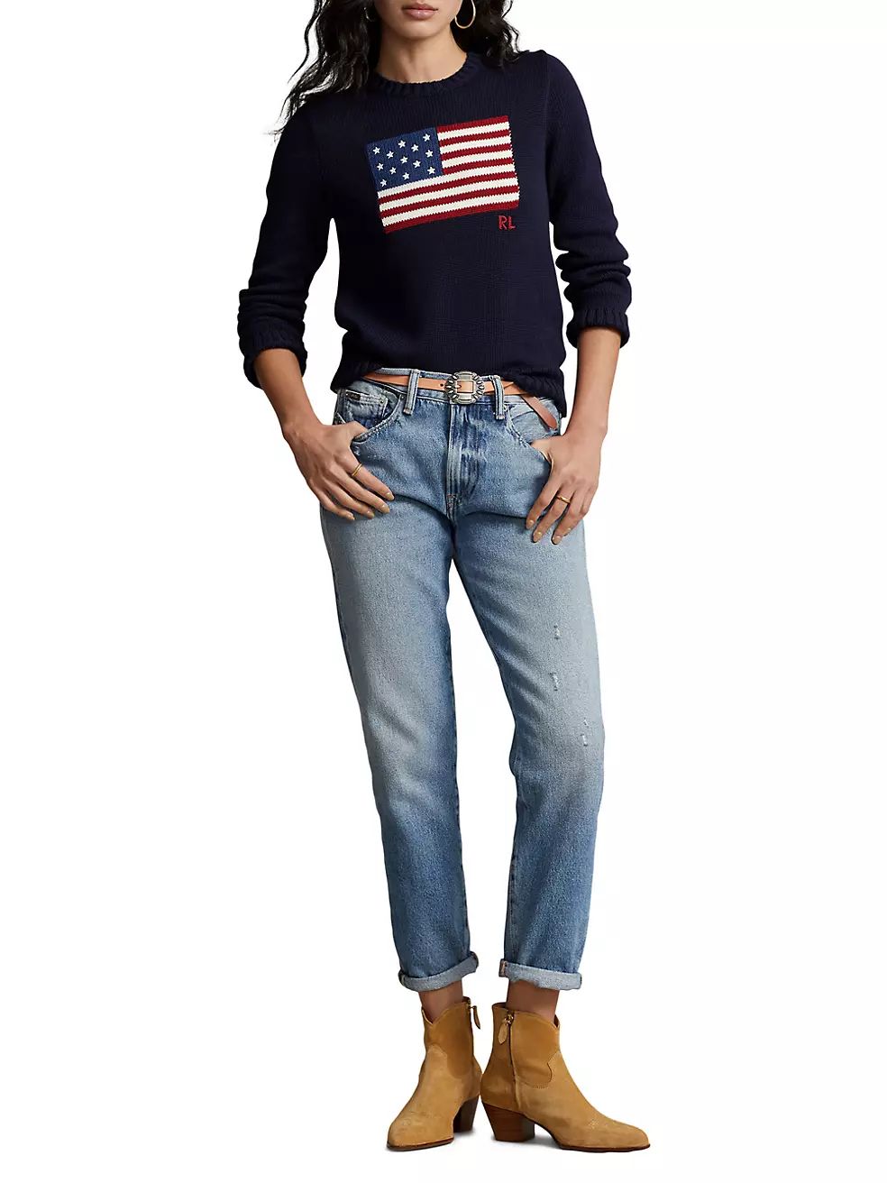 Flag Cotton Crewneck Sweater | Saks Fifth Avenue