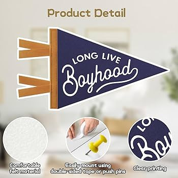 Baby Boy Nursery Decor, Long Live Boyhood Banner Sign for Kids Boys Room Decor Flags, Wall Penant... | Amazon (US)