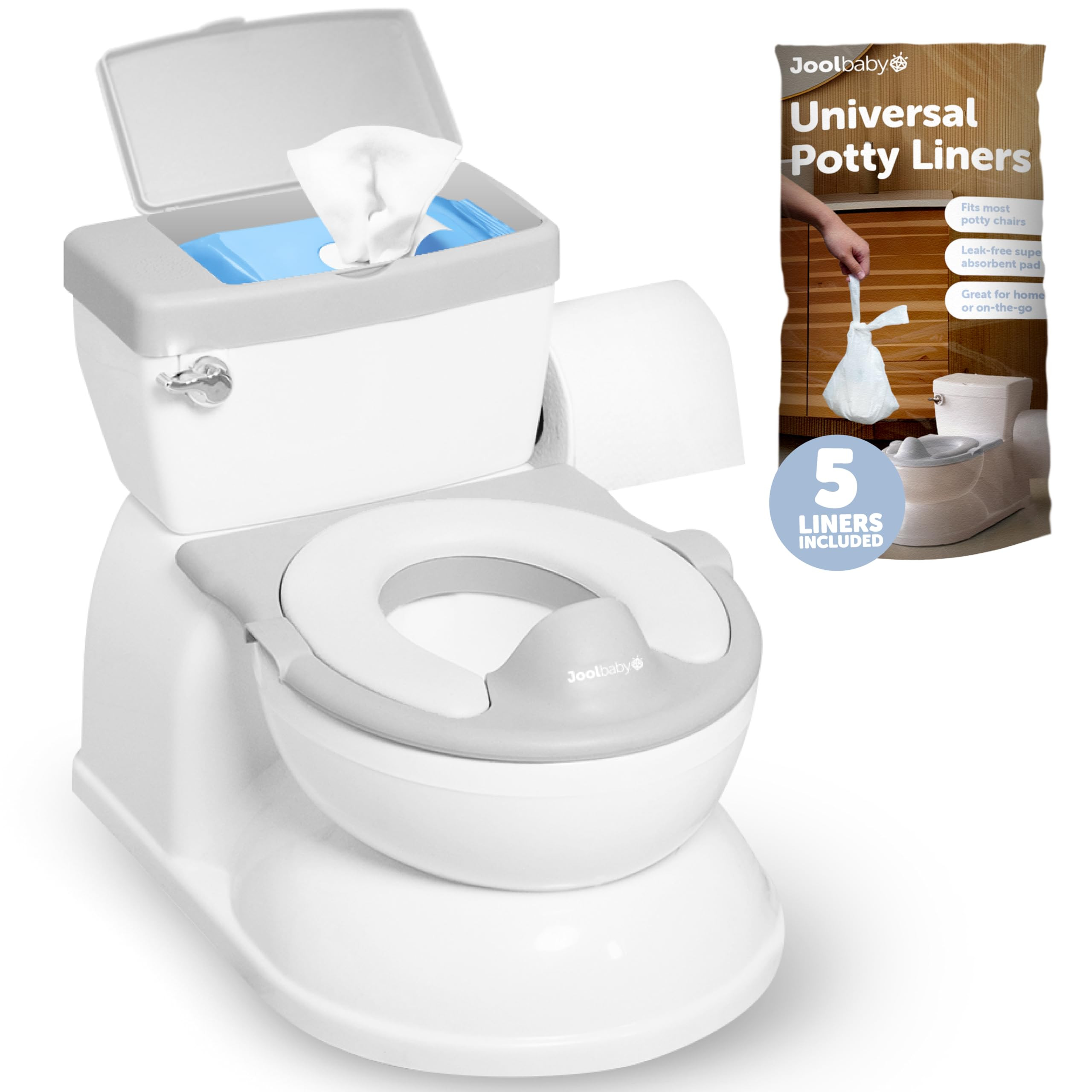 Real Feel 2-in-1 Potty with Wipes Storage, Flushing Sounds & Disposable Liners - Realistic Toilet... | Amazon (US)