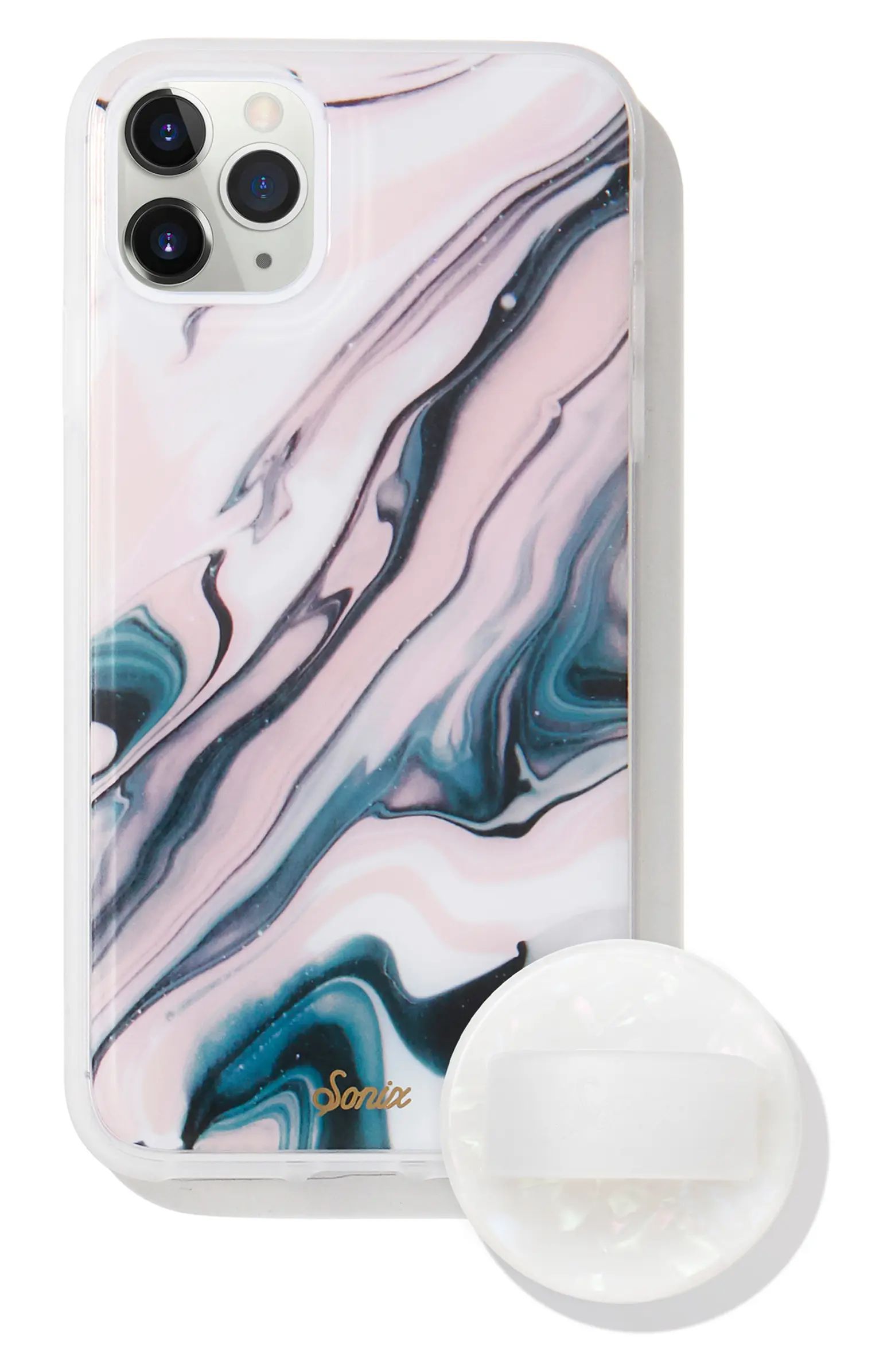 Sonix Blush Quartz Print iPhone 11 Pro Max Case & Slide Silicone Phone Ring | Nordstrom | Nordstrom