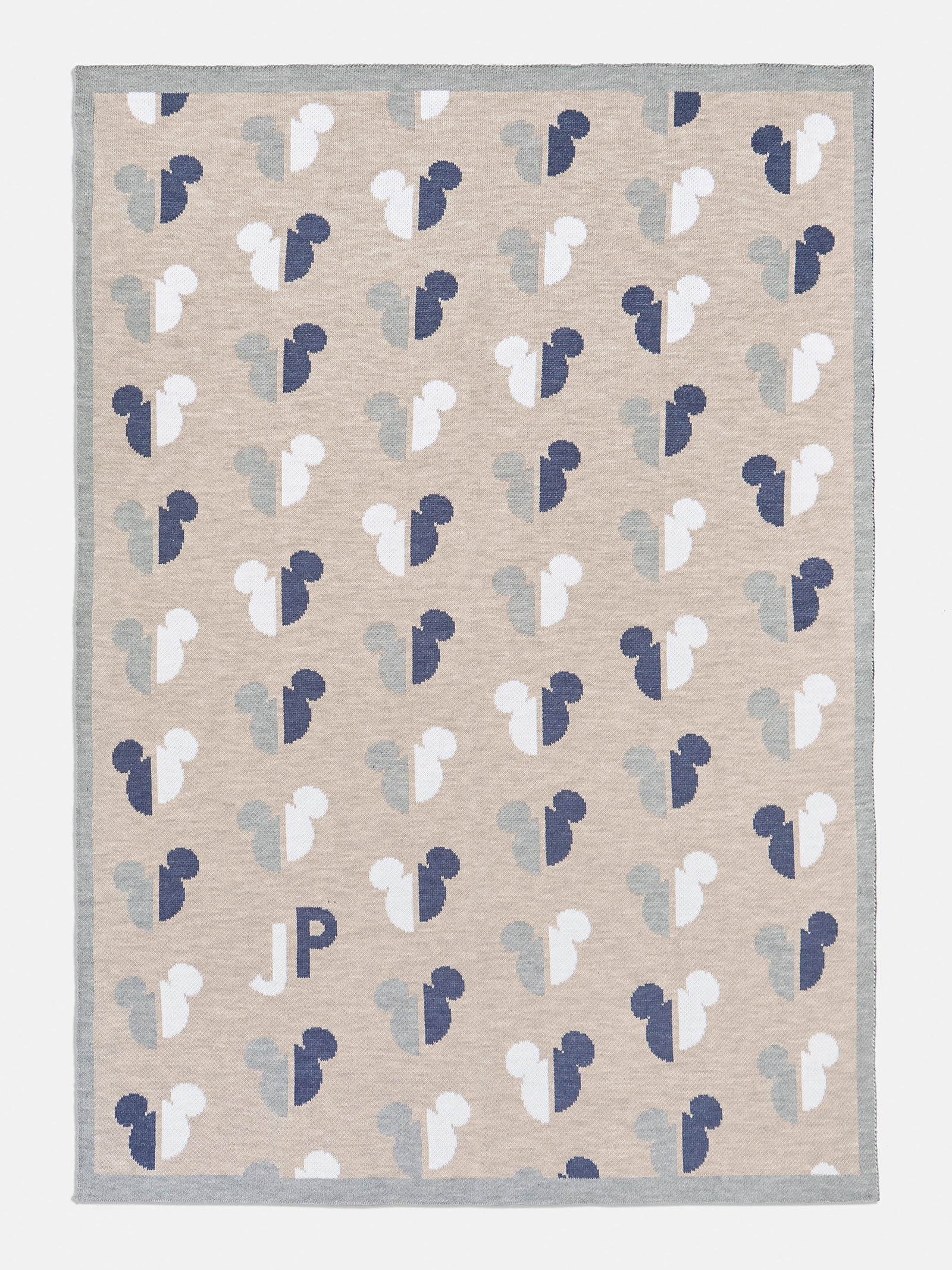 Mickey Mouse Disney Custom Initial Blanket - Gray/Navy | BaubleBar (US)