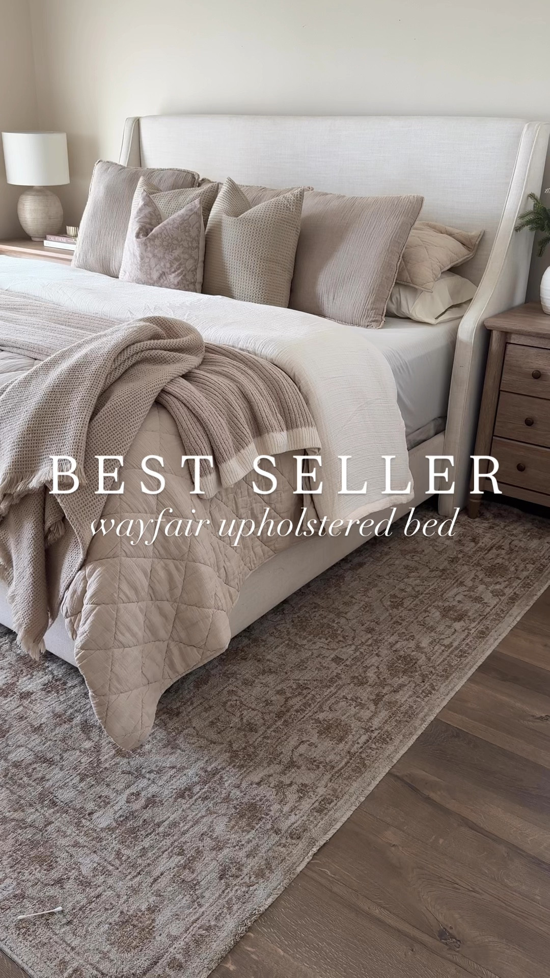 Best selling upholstered bed on sale now! I have owned this bed for five years - incredible quality and timeless design!

Bed, upholstered bed, bedding, area rug, neutral rug, bedroom furniture 

#LTKSaleAlert #LTKHome