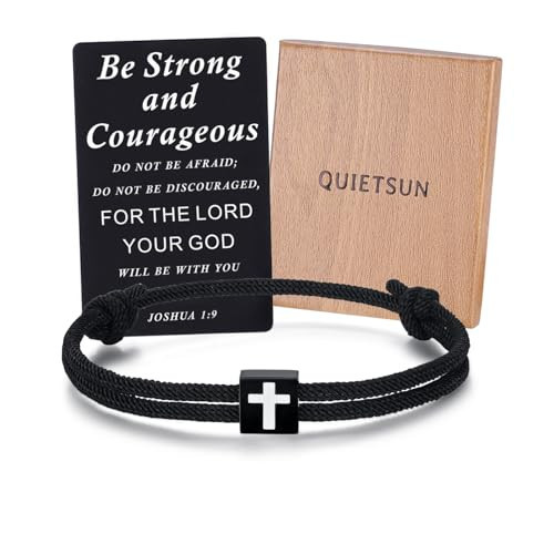 Quietsun Teens Boys Gifts Teenage Cross Bracelet Men Christian Baptism Religious Son Cool 12 Year Old Birthday Christmas Stocking Stuffers Confirmation Valentines Day Easter Basket Graduation | Amazon (US)