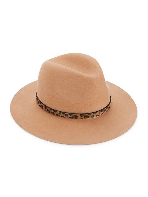 Leopard-Print Faux Calf Hair-Trim Wool Fedora | Saks Fifth Avenue OFF 5TH