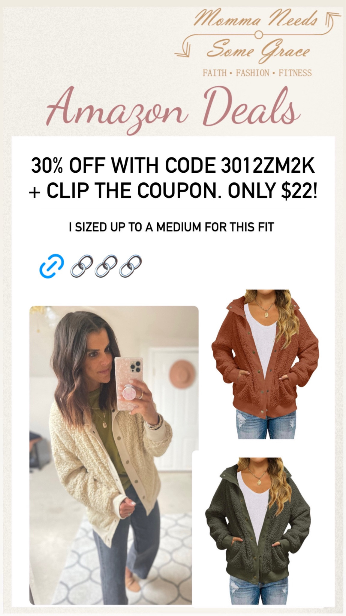 Fleece jacket on sale for only $22! I’m wearing a medium for this looser fit. 

#LTKSaleAlert #LTKFindsUnder100 #LTKSeasonal