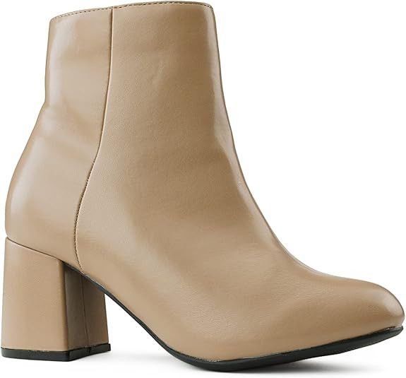 RF ROOM OF FASHION Women's Wide Width Block Heel Ankle Boots - Plus Size Friendly | Amazon (US)