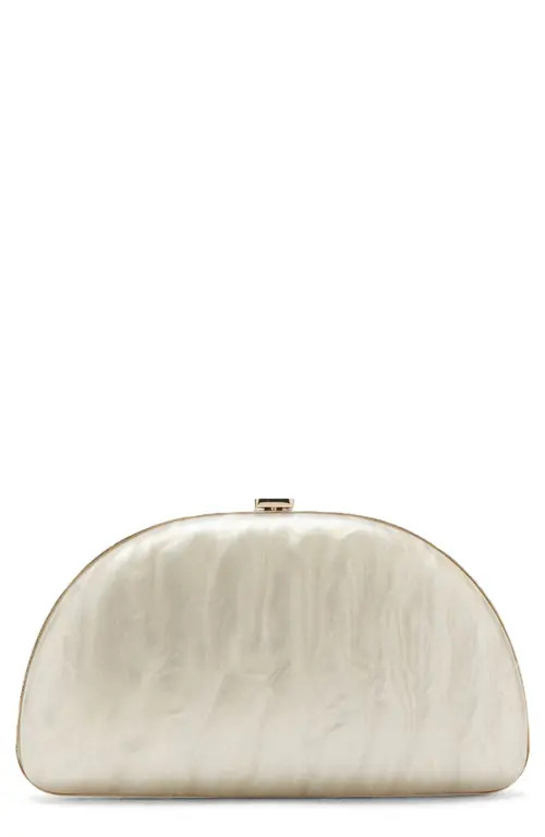 MANGO Oval Frame Clutch in Ice Grey at Nordstrom | Nordstrom
