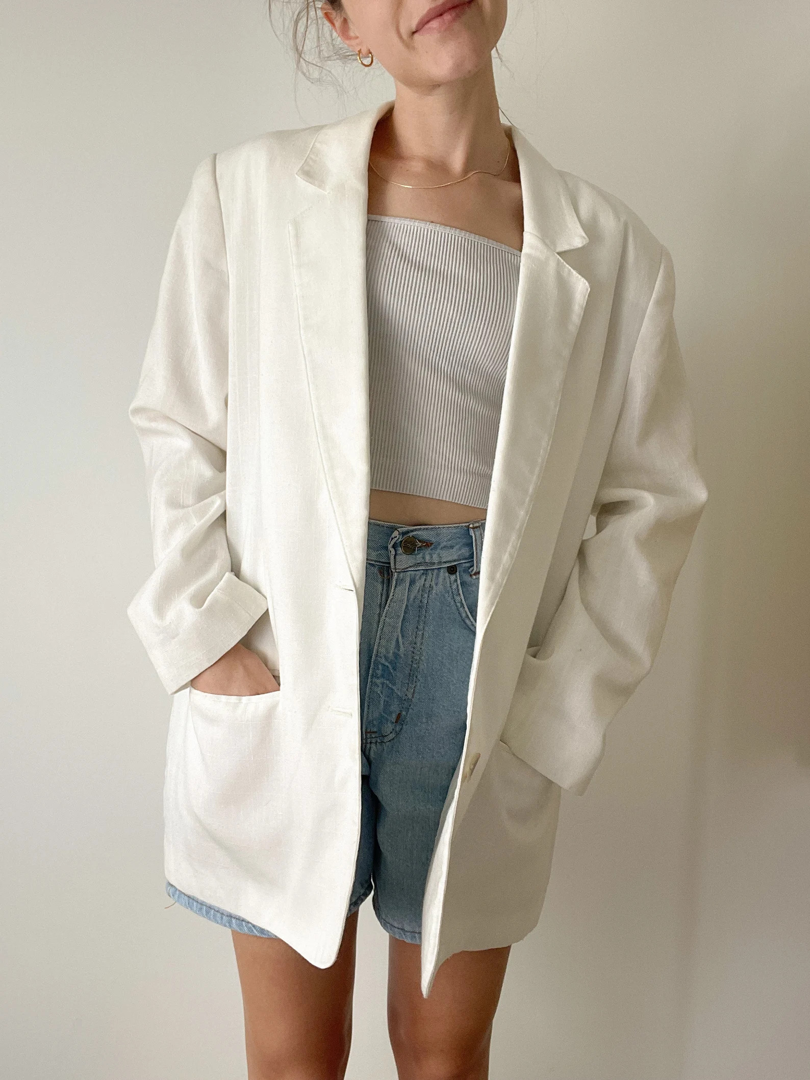 Vintage White Blazer-large - Etsy | Etsy (US)