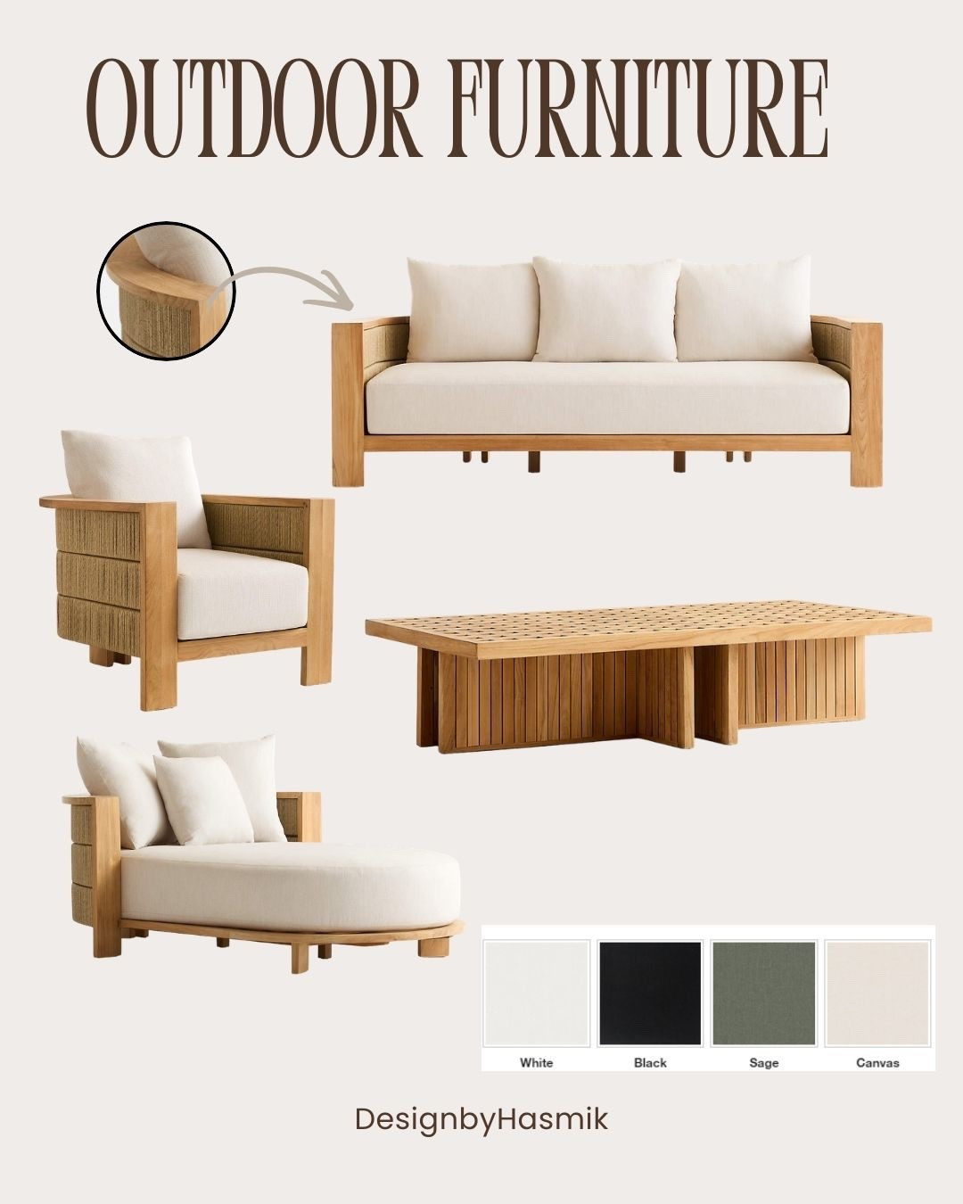 Creating a beautiful outdoor living space starts with the right furniture. Outdoor furniture is more than just a functional addition to a patio or backyard—it helps define how you relax, entertain, and enjoy time outside. I curated this outdoor furniture collection because it blends natural materials, timeless design, and modern comfort to create an inviting outdoor environment that feels like a natural extension of your home.

A well-designed outdoor seating area can transform a patio, terrace, or backyard into a space that feels warm, welcoming, and thoughtfully styled. Pieces like a comfortable outdoor sofa, lounge chair, and coffee table help define the layout of the space while creating a place to gather with family and friends. Whether you’re enjoying a quiet morning coffee, hosting weekend gatherings, or relaxing in the evening, comfortable seating makes outdoor living more enjoyable.

What makes this collection stand out is the combination of natural wood frames, woven textures, and soft neutral cushions. Warm wood tones bring an organic feeling that blends beautifully with outdoor surroundings, while light fabric cushions create a relaxed yet refined look. This mix of materials adds depth and visual interest while maintaining a clean and modern aesthetic.

Neutral tones such as white, canvas, and soft sage work beautifully in outdoor spaces because they feel calm and timeless. These colors allow the furniture to blend naturally with greenery, landscaping, and outdoor architecture while still looking elevated.

Outdoor furniture should feel like a continuation of your interior style. With the right seating, textures, and finishes, your patio or backyard can become one of the most relaxing and beautiful spaces in your home.

#outdoorfurniture #outdoorliving #patiodesign #backyardinspiration #modernoutdoor #homedecor #interiordesign #outdoorstyle #designinspo #ltkhome @Crate & Barrel 

#LTKSaleAlert #LTKSpringSale #LTKHome