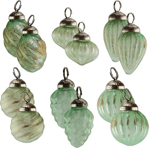 AuldHome Design Mercury Glass Finial Ornaments (Set of 12, Soda Glass, Small) Distressed Metal An... | Amazon (US)