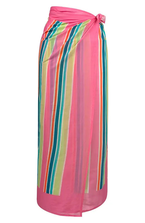 Sunshine Tienda Castaway Stripe Cotton Sarong in Pink at Nordstrom | Nordstrom